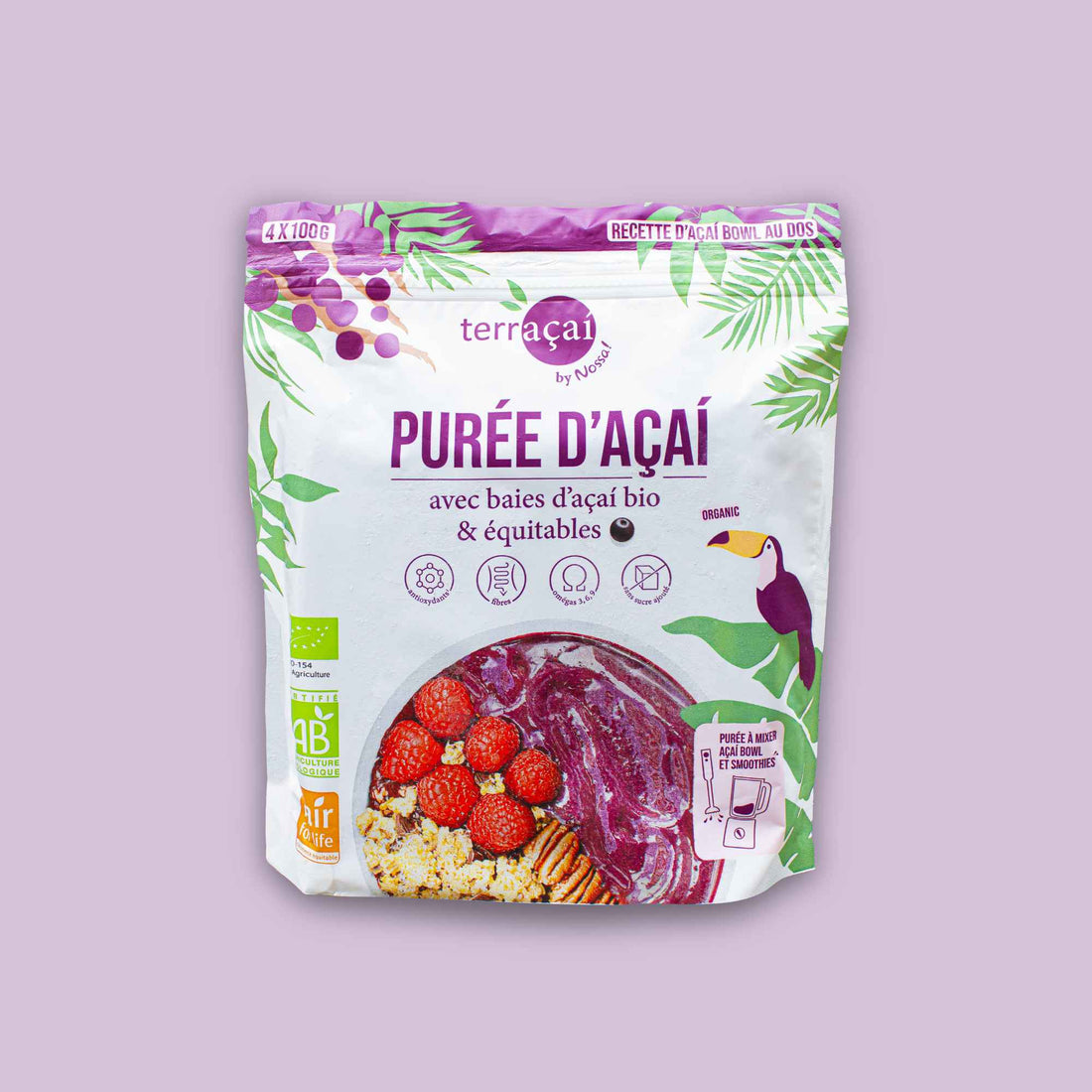 Purê de açaí orgânico e de comércio justo