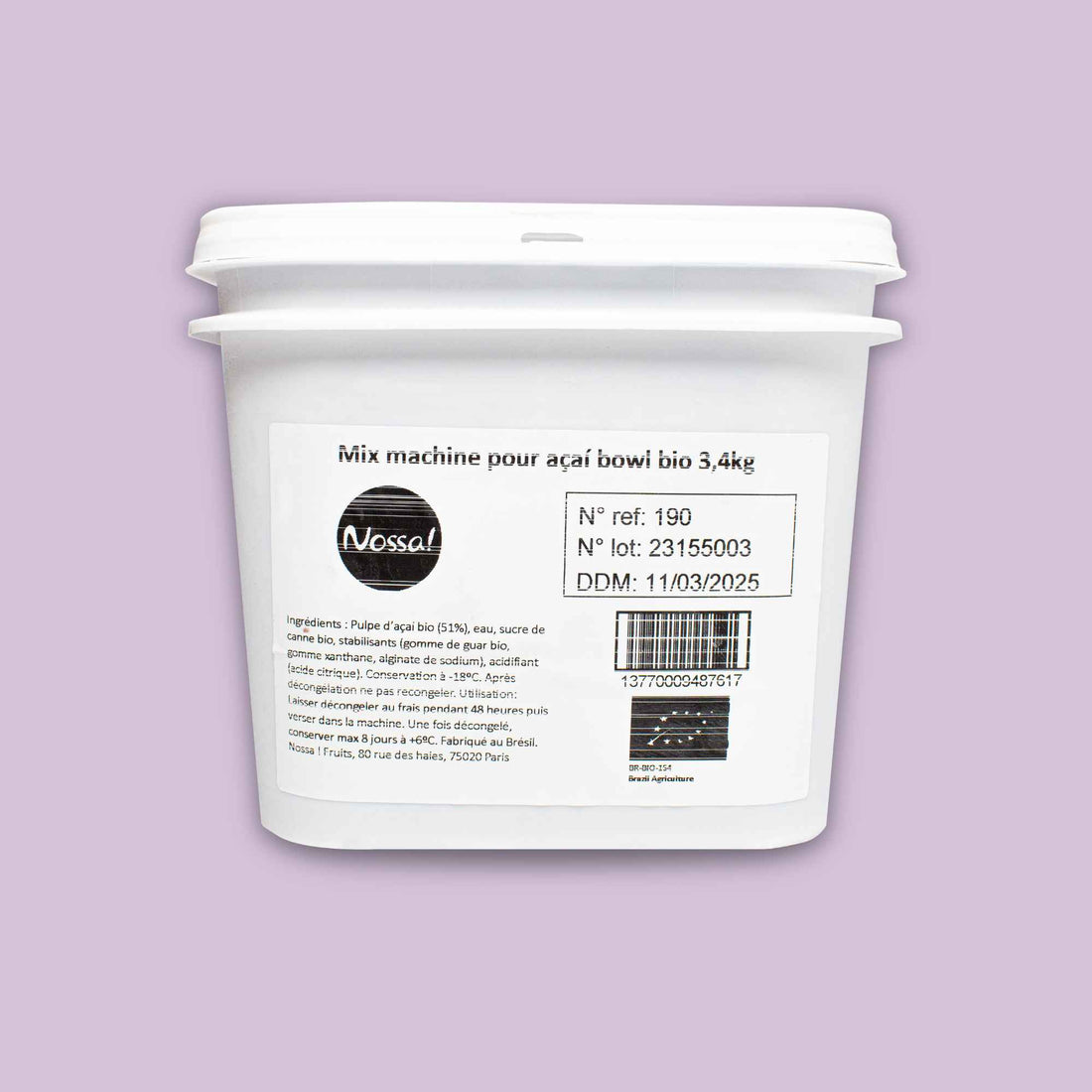 Mix orgânico para máquina de açaí bowl